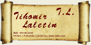 Tihomir Laletin vizit kartica
